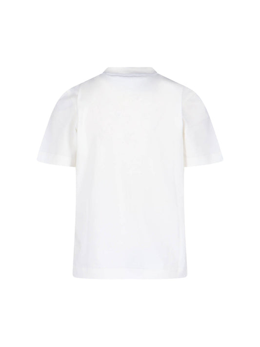 "Ekd" T-Shirt In White Cotton, Crew Neck