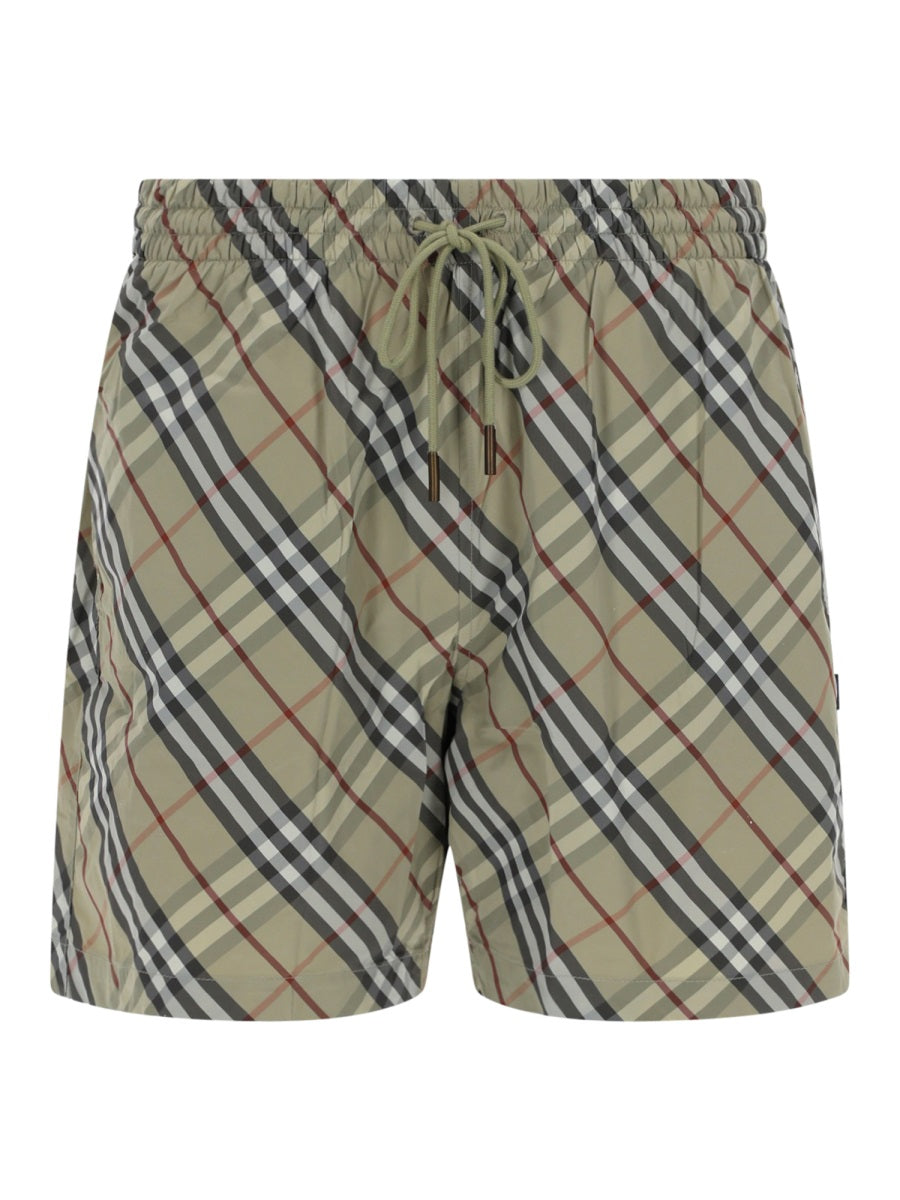 Check Swim Shorts Geometric Swimsuit