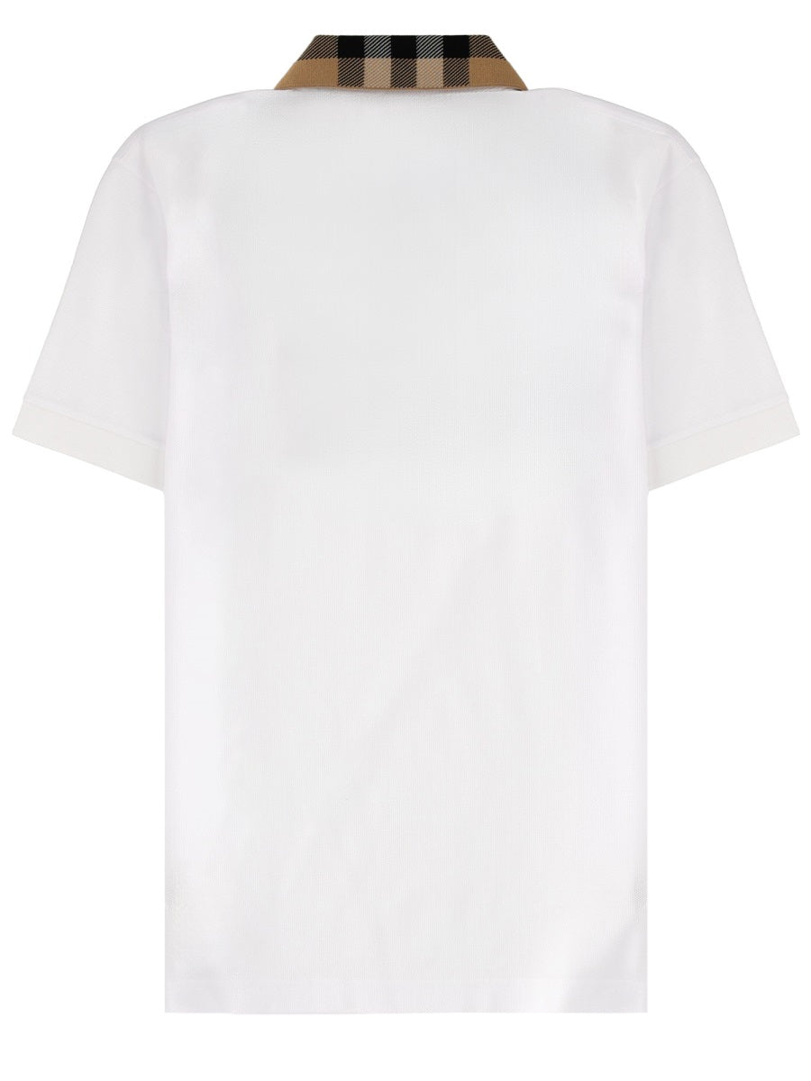 Slim Fit Check Collar Cotton Polo Shirt