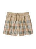 BURBERRY Gradient Check Swim Shorts Sand Beige