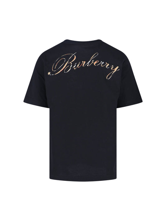 "Check" Logo T-Shirt, In Black Cotton
