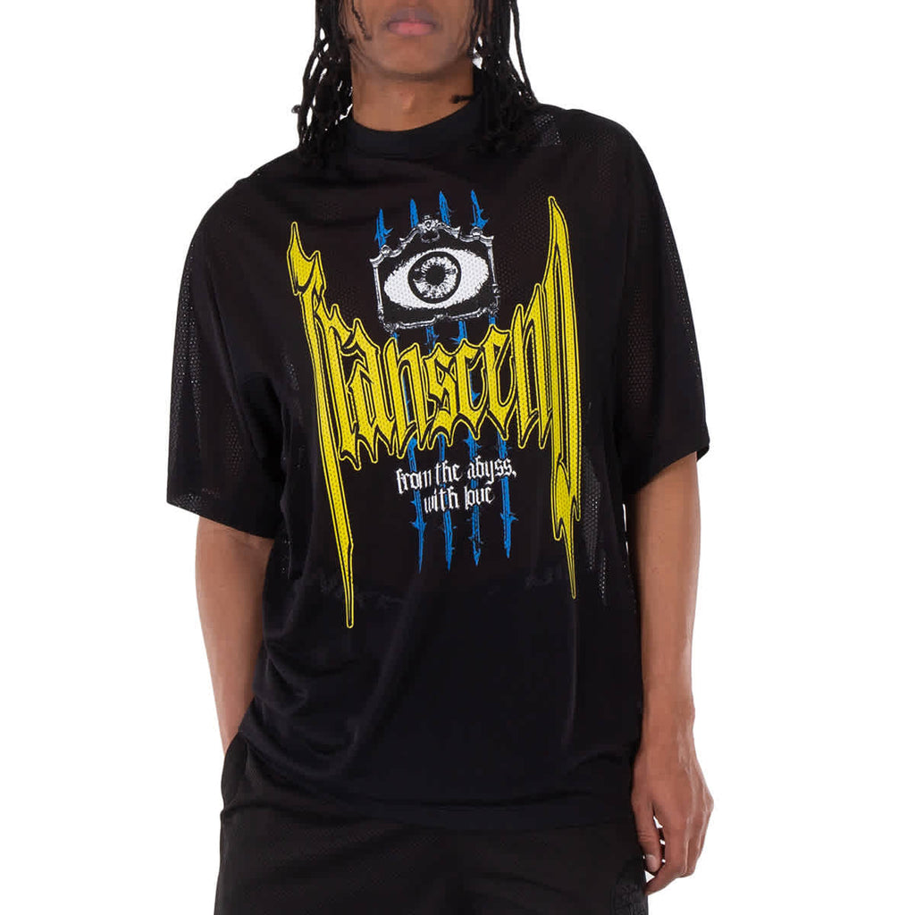 Burberry Slogan Print Nylon Mesh T-shirt