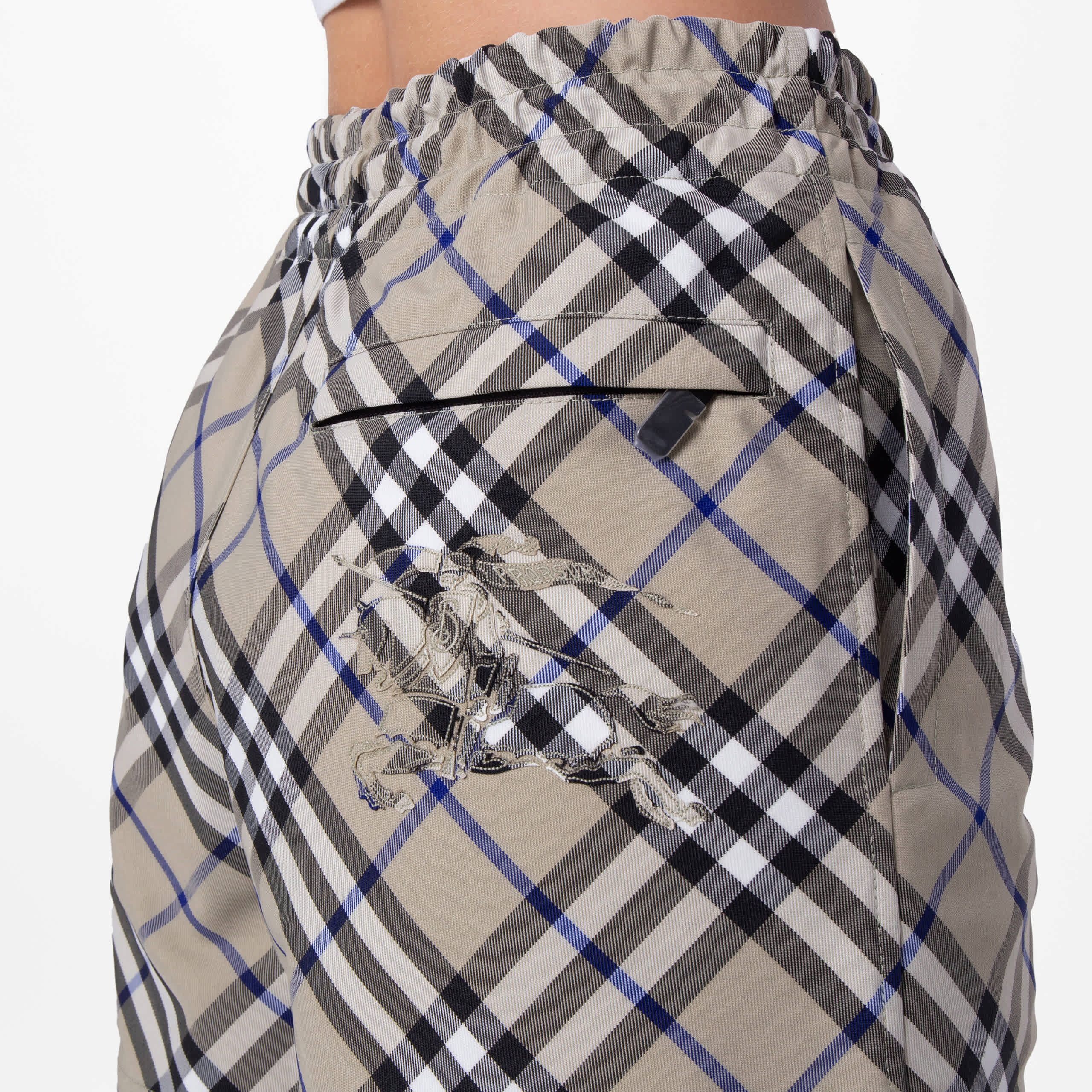 Burberry Equestrian Knight Check Cotton Shorts