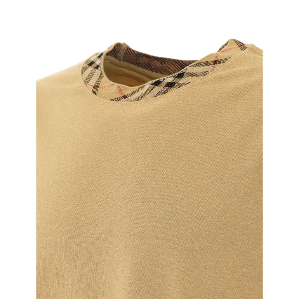 Burberry Men Check Trim T-Shirt