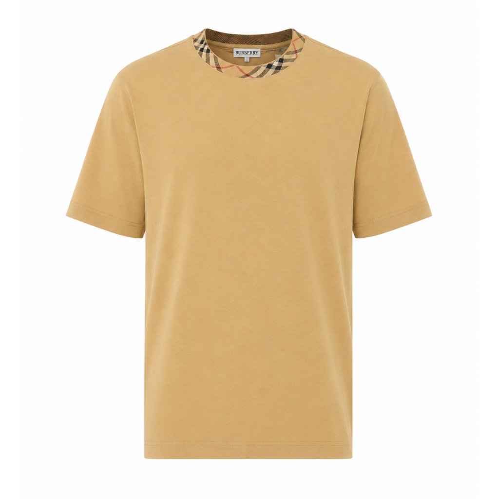 Burberry Men Check Trim T-Shirt