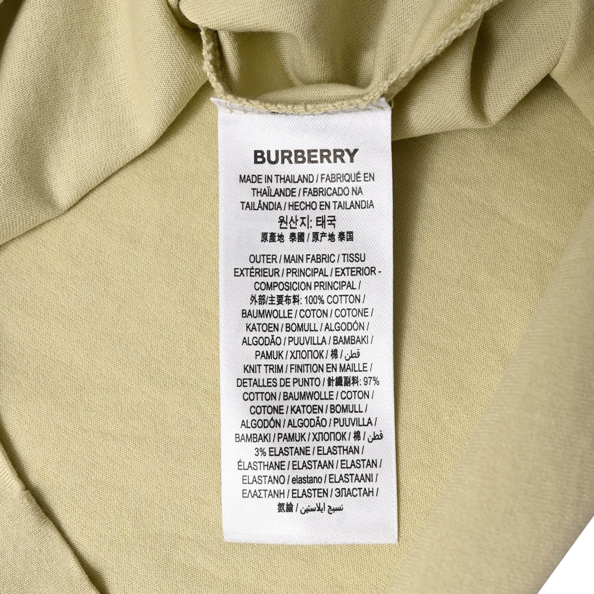 Burberry Logo-Print T-Shirt in Pale Green Cotton